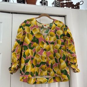 Farm Rio Lemon Print Blouse